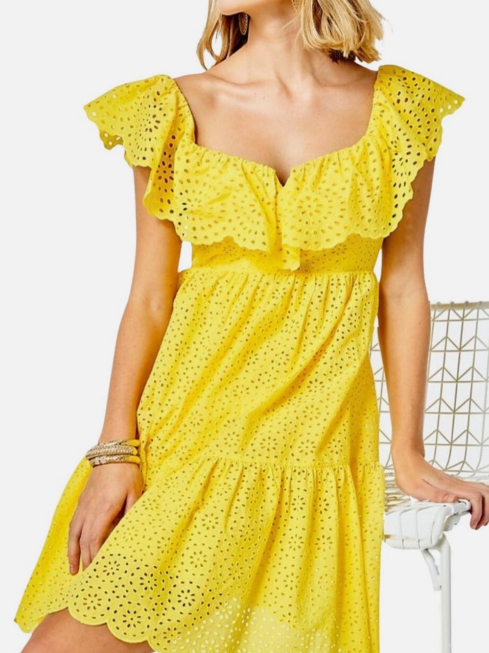 Lilly Pulitzer asteria Yellow Eyelet Dress NWT size 8